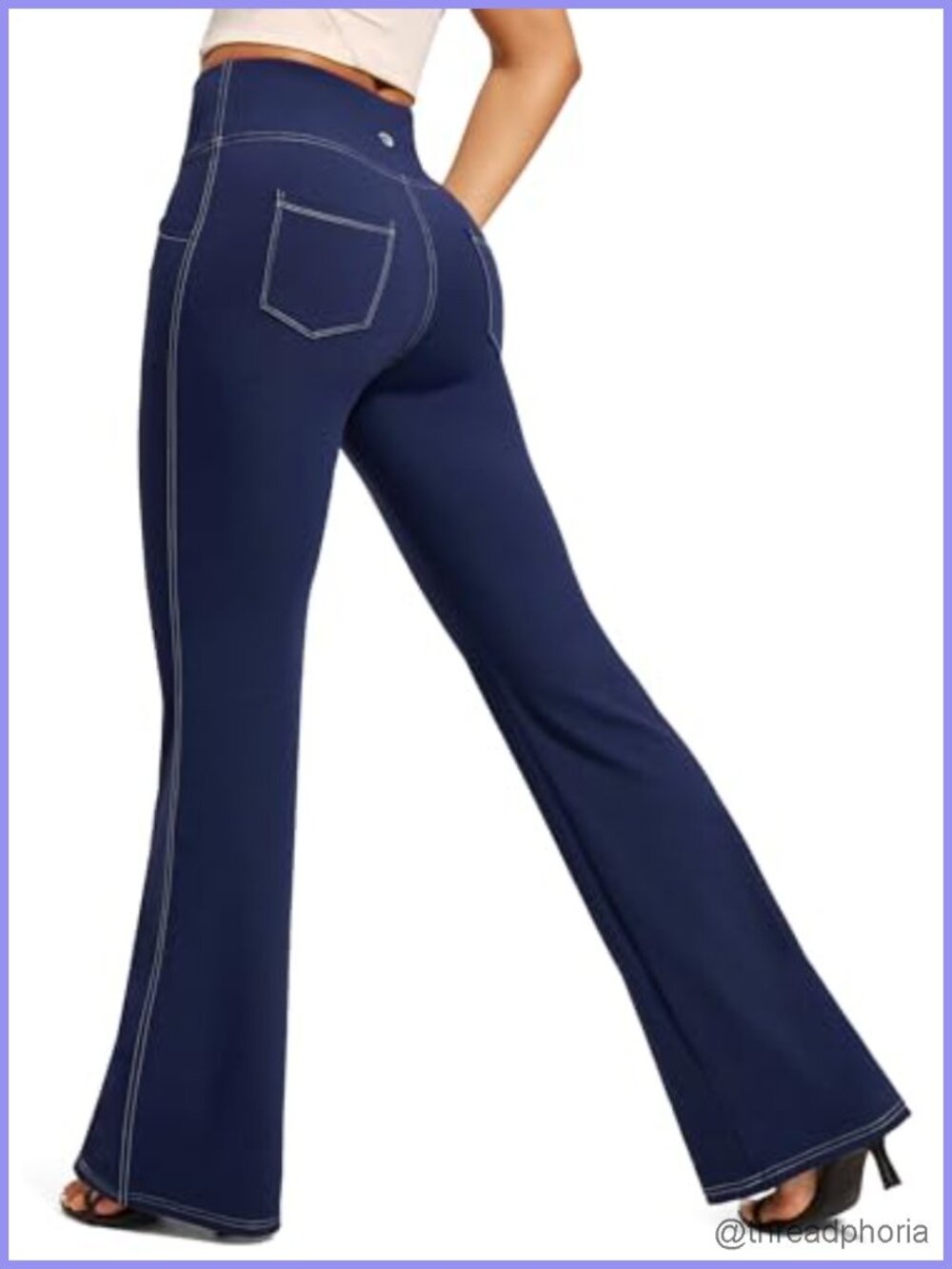 High Waist Bootcut Flare Yoga Pants for Women with Pockets, 4-Way Stretch,